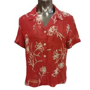 Requirements Men's L Red/White Hawaiian Polo Shirt